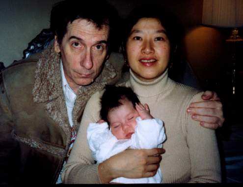 Sam, Kayo and Sandra at two months