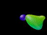 dynamic 3d graph of flubber around a sphere